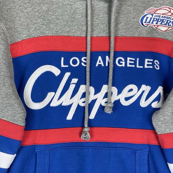 Mitchell Ness Hoodie Mens S Blue Los Angeles Clippers Hardwood Classics Pullover - Picture 3 of 13